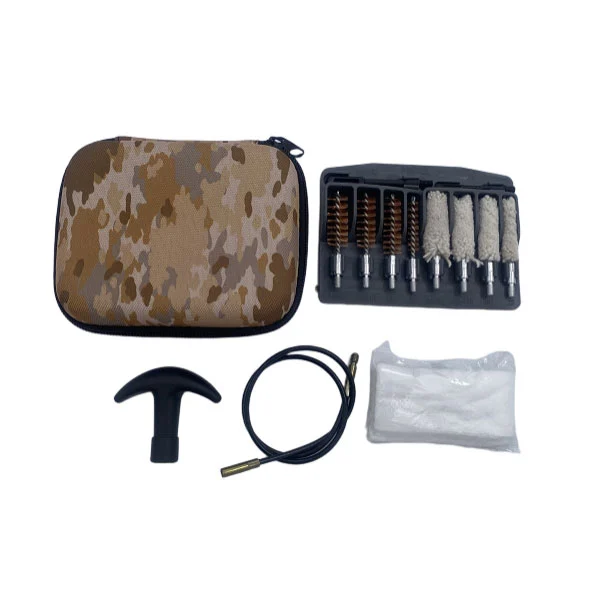 Håndvåpenpistolrensesett med camo myk etui
